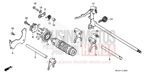BARILLET DE SELECTION CB450SJ de 1988